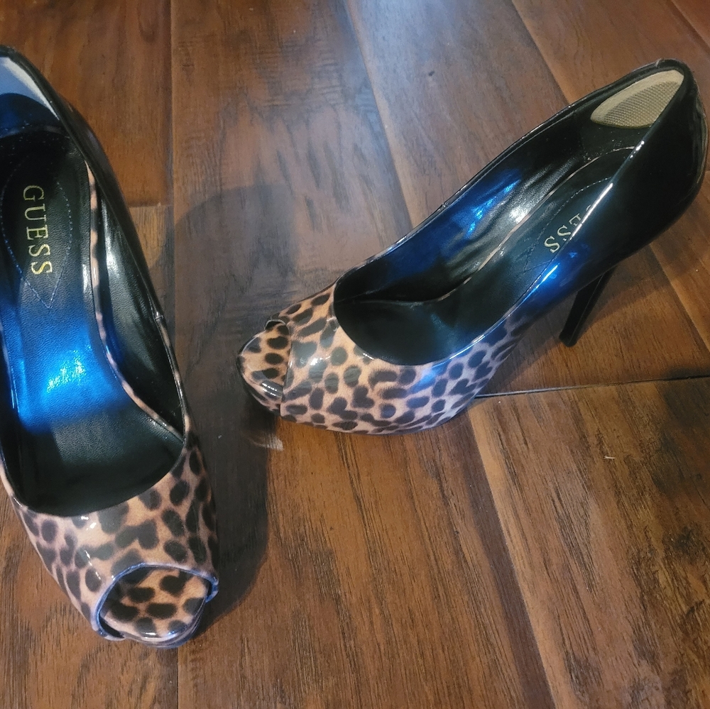 Guess peeptoe platform heels